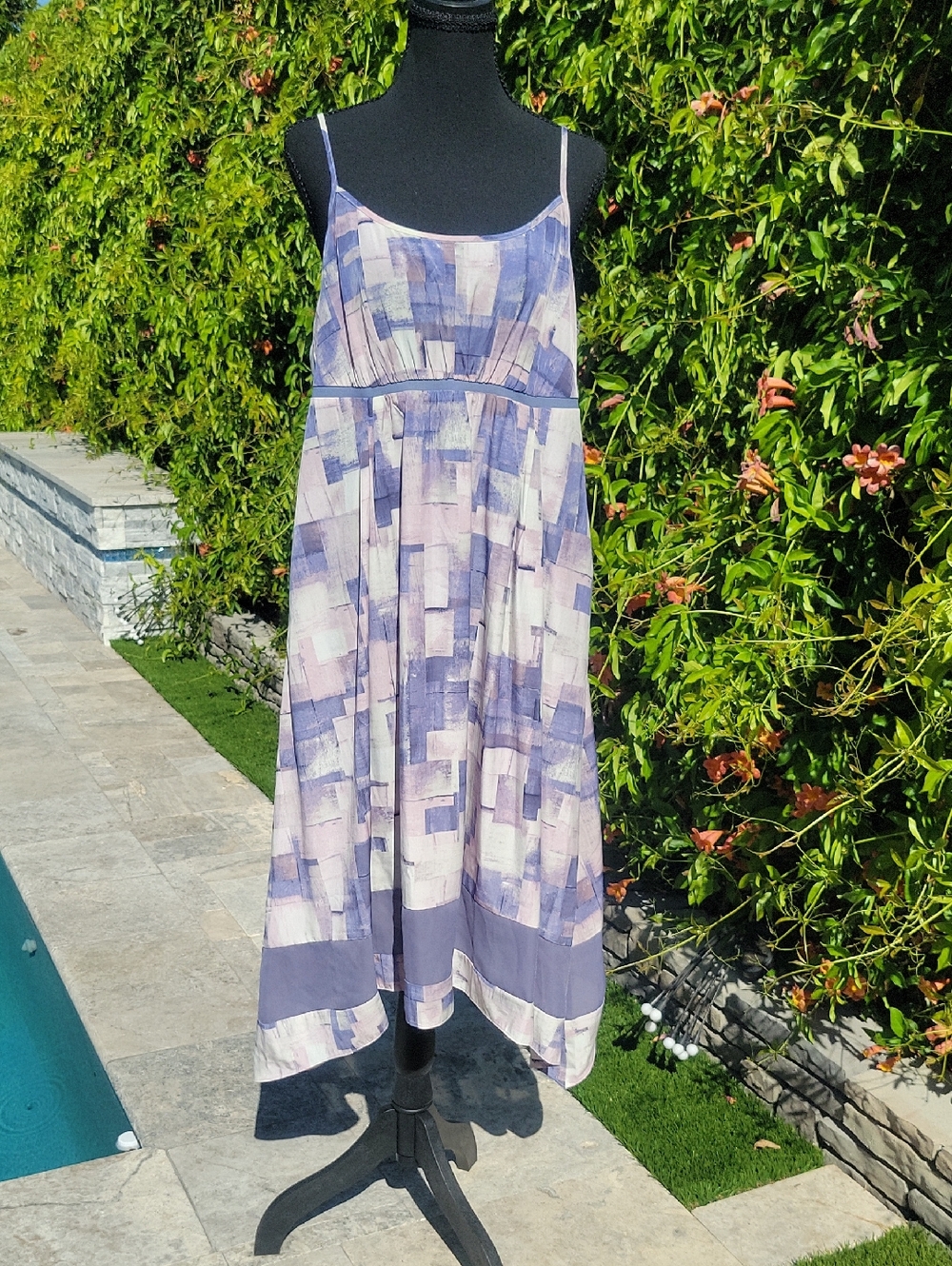 Flowy Romantic Whimsigoth Boho Dress With Pockets in Purple Pink L